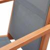 Garden Lounge Chair Gray Solid Eucalyptus Wood and Textilene
