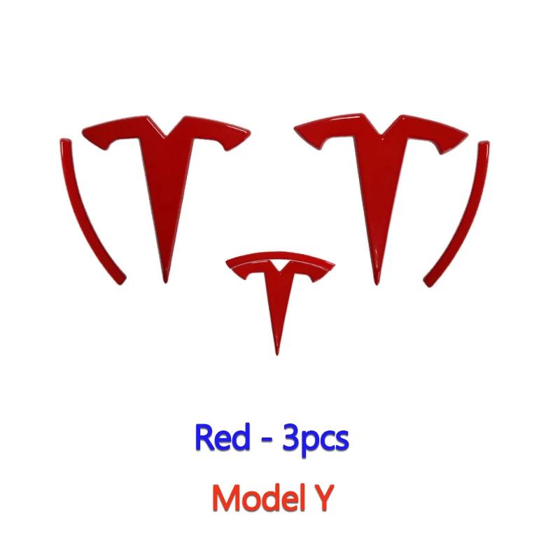 

For Tesla Model 3 Model Y ABS Car Overlay Sticker Front Hood Cover Emblem Steering Wheel Rear Trunk Badge Modified Decoration