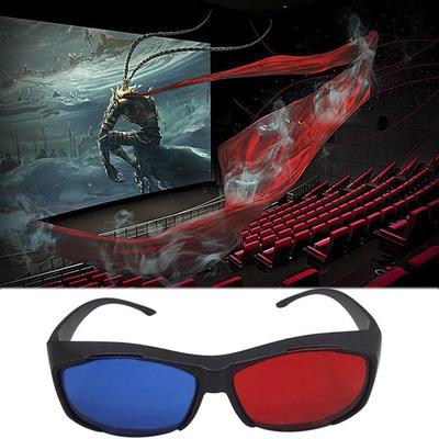 Czerwone niebieskie okulary 3D z czarną ramką do wymiarowej gry Anaglyph TV Movie DVD