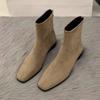 Fashion Women Short Suede Flats Heeled Boots Designer Classical Woman Shoes 2025 Fad New Trends Pumps Winter Chelsea Ankle Boots Mujer