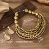 African Zircon Set Ethnic Style Multi-layer Handmade Wooden Beads Beaded Statement Necklace Earrings Women Party Accessories