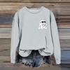 Women's Fashion Casual Long Sleeve Halloween Printed  Neck Sweatshirt