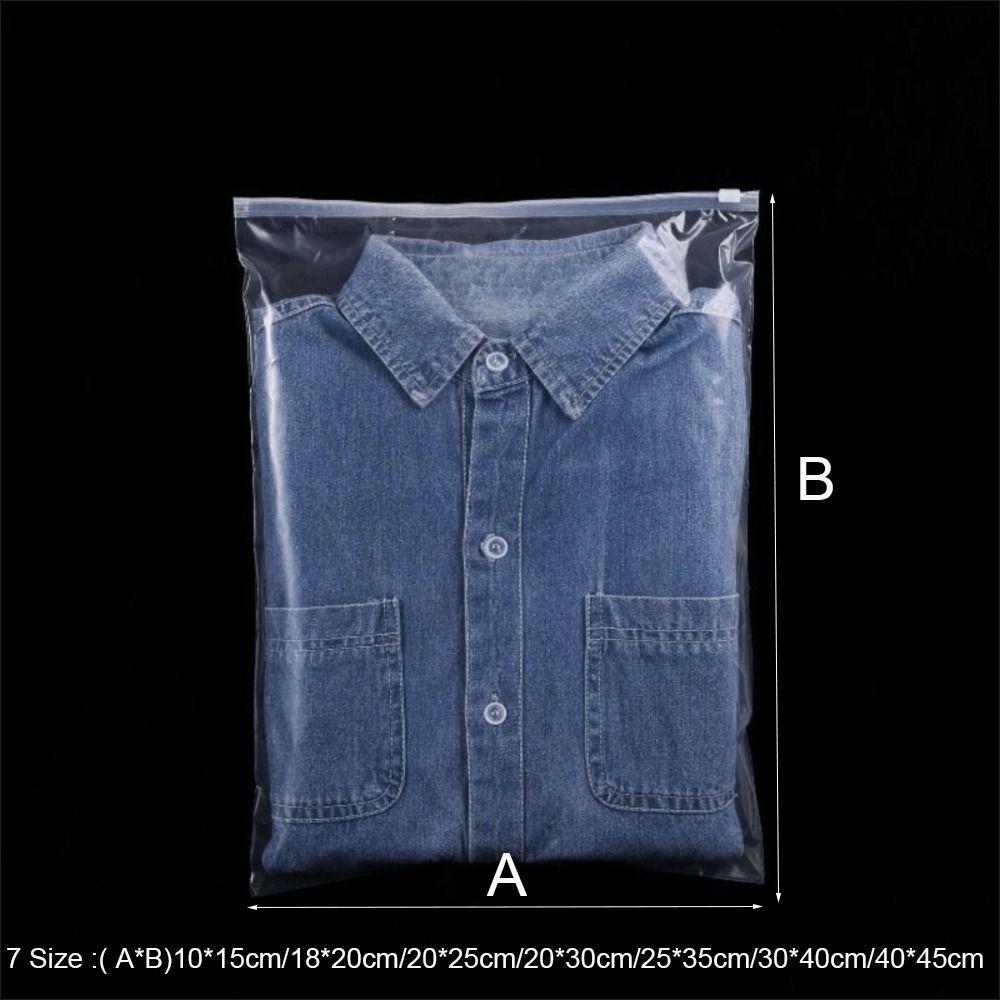 50pcs/set Portable Plastic Ziplock Bag Reusable Transparent Storage Bag Multi-Purpose Luggage Organizer Clothing Storage