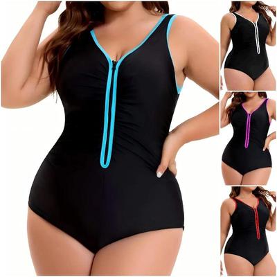 Europäische und Amerikanische Badeanzüge Damen Hochwertige Enganliegende Einteiler Bikinis Übergrößen Badeanzüge