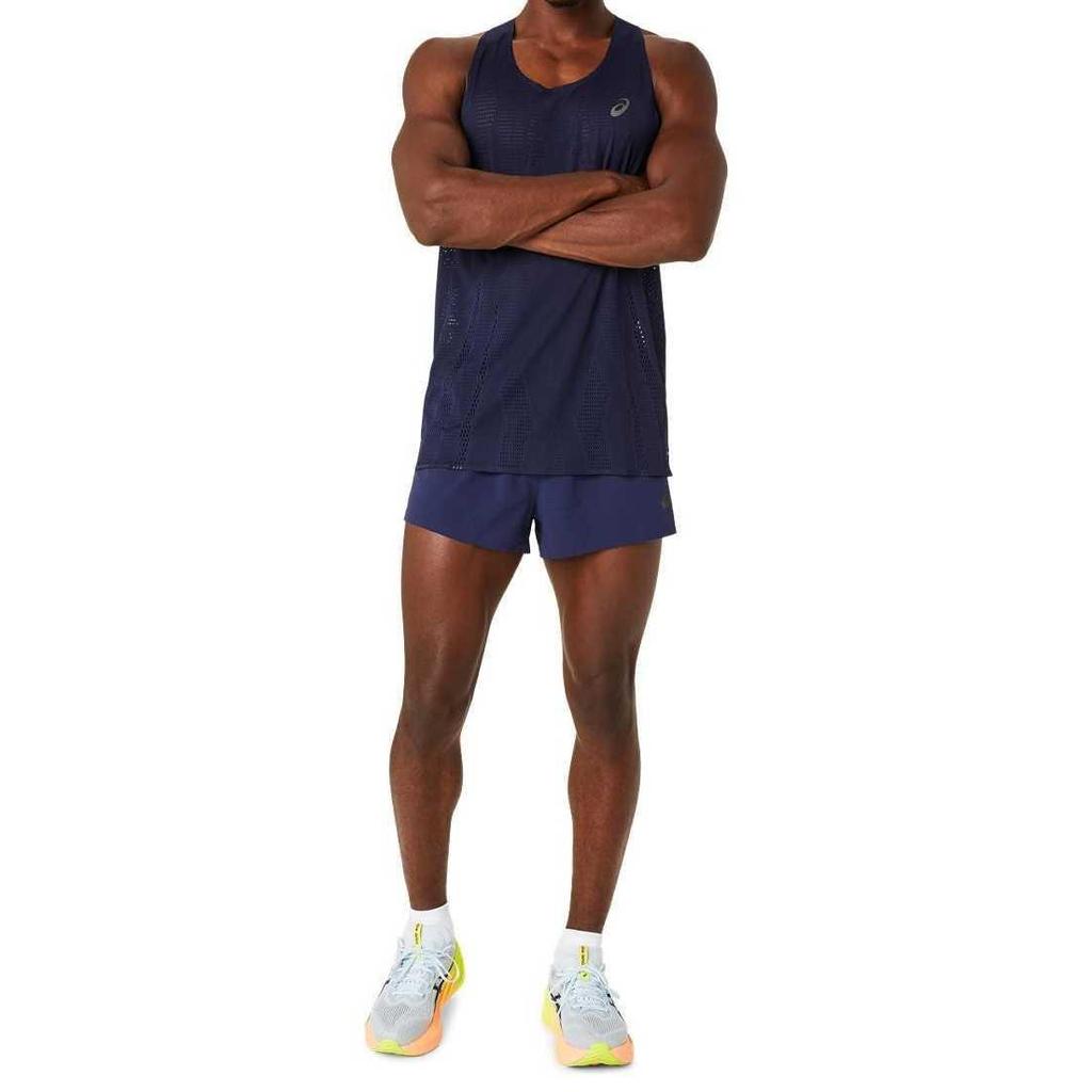 Asics Cool And Comfortable Breathable Solid Color Tank Top Men Tops Dark-Blue 2011C990-401