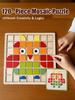 Kolorowe Geometryczne Kształty Puzzle Zabawki 120 Szt. Drewniane Klocki Gry Montessori dla Dzieci Edukacyjny Prezent dla Malucha Kreatywna Zabawa do Nauki