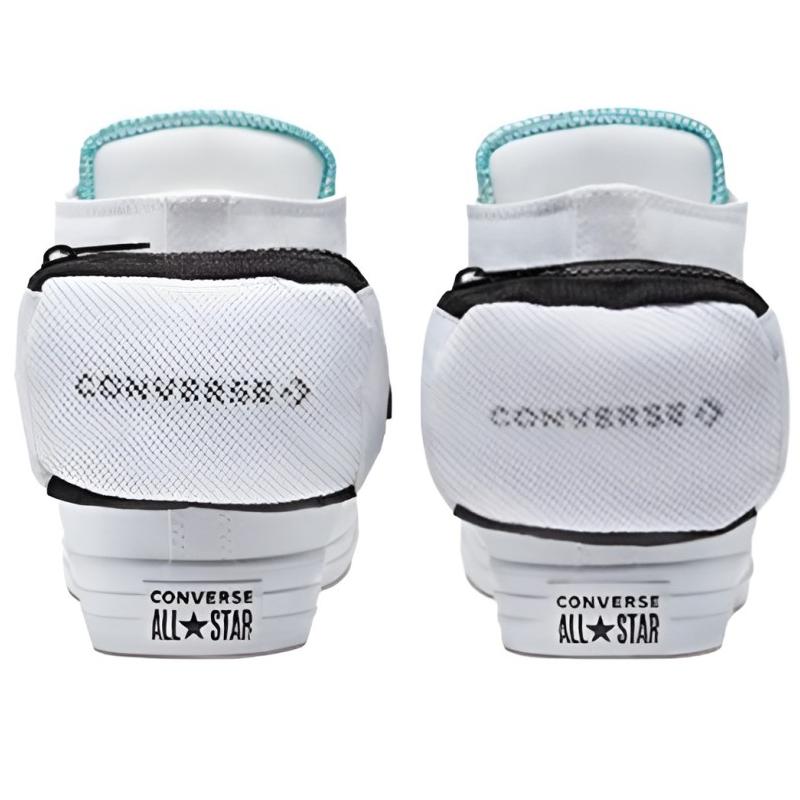 Converse Chuck Taylor All Star Resistente all'Abrasione Tendenza High Top Tela Unisex Bianco Azzurro Chiaro