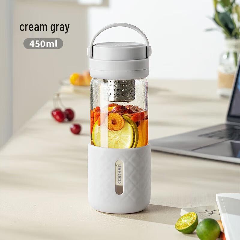 TAFUCO Tea Infuser Double-Wall Glass Bottle