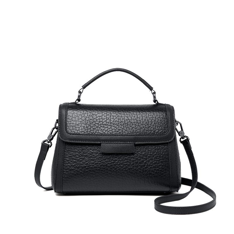 New First Layer Genuine Cow Leather Original Single Shoulder Business Women's Black High End Bags