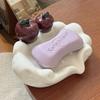 Luxury Ceramic Soap Dish with Drainage, Apple-Shaped Soap Holder for Bathroom Sink Countertop, Home Soap Tray