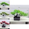 Artificial Juniper Bonsai Tree For Indoor Decor Faux Green Plant For Office