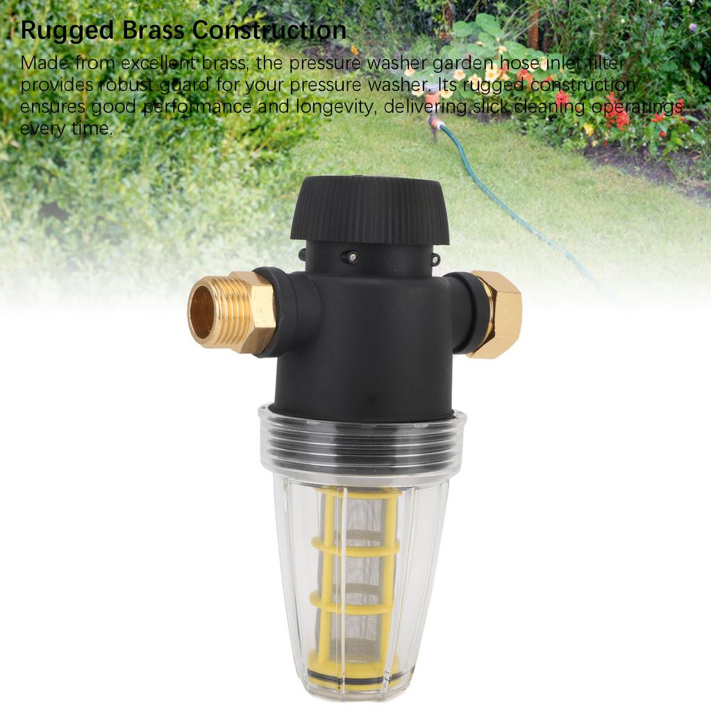 Pressure Washer Garden Hose Inlet Filter 3/4 Inch Port 100 Mesh Threaded Connector Garden Hose Filter Attachment