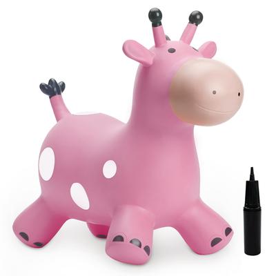 MUKI Hüpftier mit Luftpumpe, Perfektes Geburtstagsgeschenk für Kleinkinder und Kinder im Alter von 3, 4 und 5 Jahren (Rosa - Hirsch)