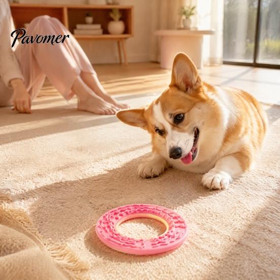 Flexible TPR Teeth Cleaning Toy Dog Cooling Chew Toy, Popsicle Ice Freezer Donut Shape Interactive Training Reusable Freeze for Summer Heat