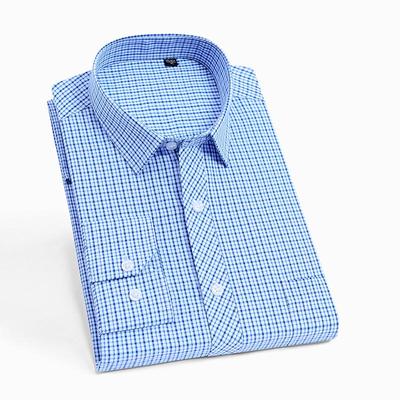 Herren Gestreiftes Business Casual Langarmhemd, Bügelfrei Slim Fit, Eckkragen