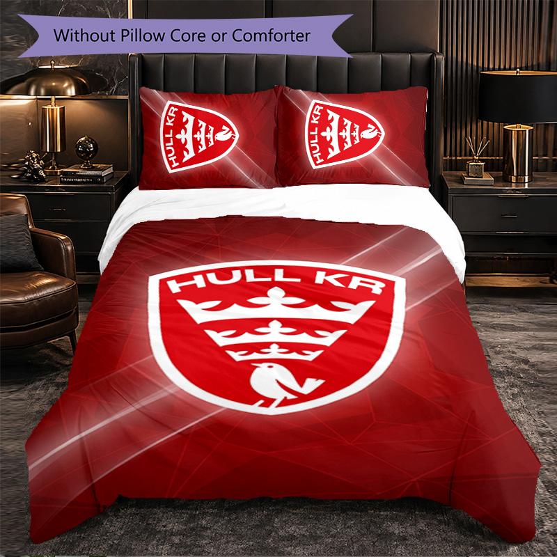 Hull KR Pattern Microfiber 3Pcs Bedding Set Decor Duvet Cover Set For Bedroom Home Use