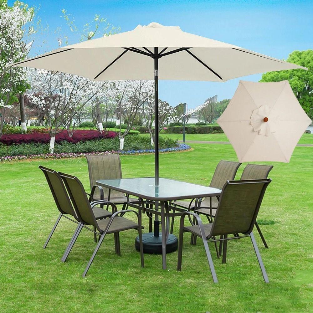 Polyester Terrassen Sonnenschirm Oberfläche 6/8 Speichen Sonnenschutz Tuch Schirm Oberfläche Tuch Außen