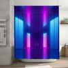 Luxurious LED Shower Curtain Futuristic Retro Style with Pink and Blue Lights Extra Long Waterproof Bathroom Decor