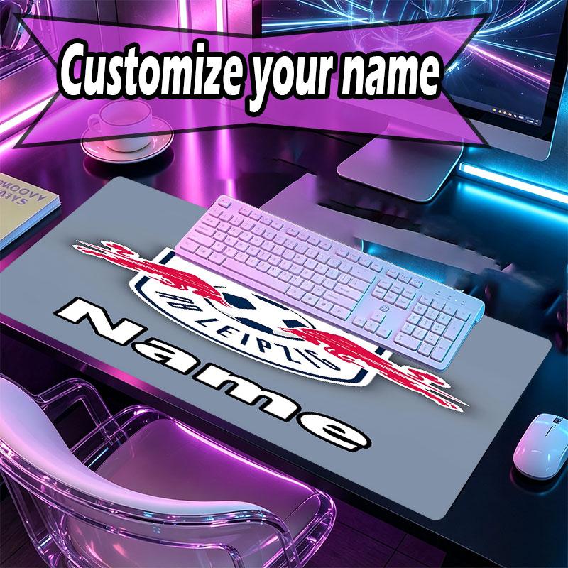 Custom Name Personalized RB Leipzig Pattern Mousepad, Laptop PC Desk Mat, Decorative Desk Mat for Home Keyboard Pad Gift