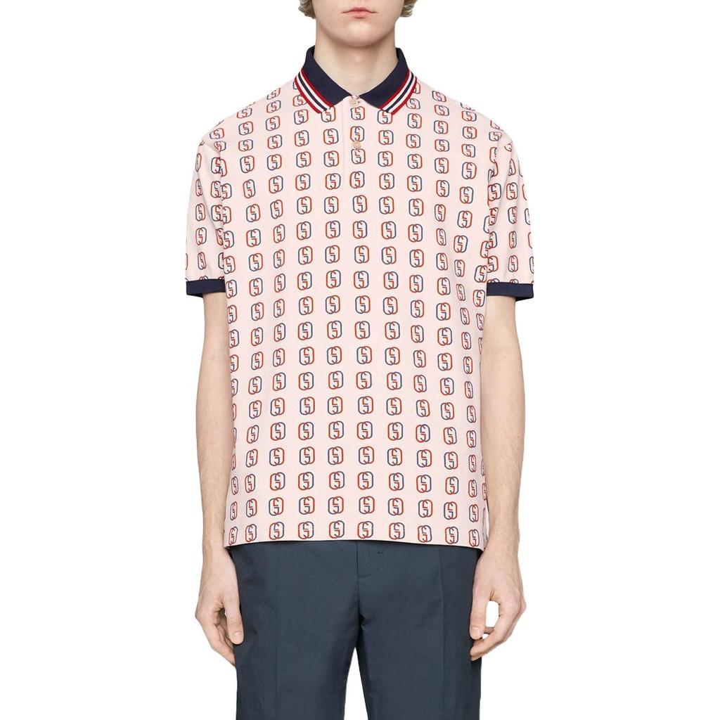 Gucci Polo Shirts Men's Red Polo Collar Moderate 575221-XJBAH-9744