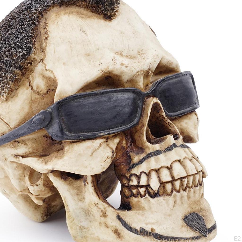 Resin 3'' Skull Figurine Office Statue Funny Ornaments Small Decoration