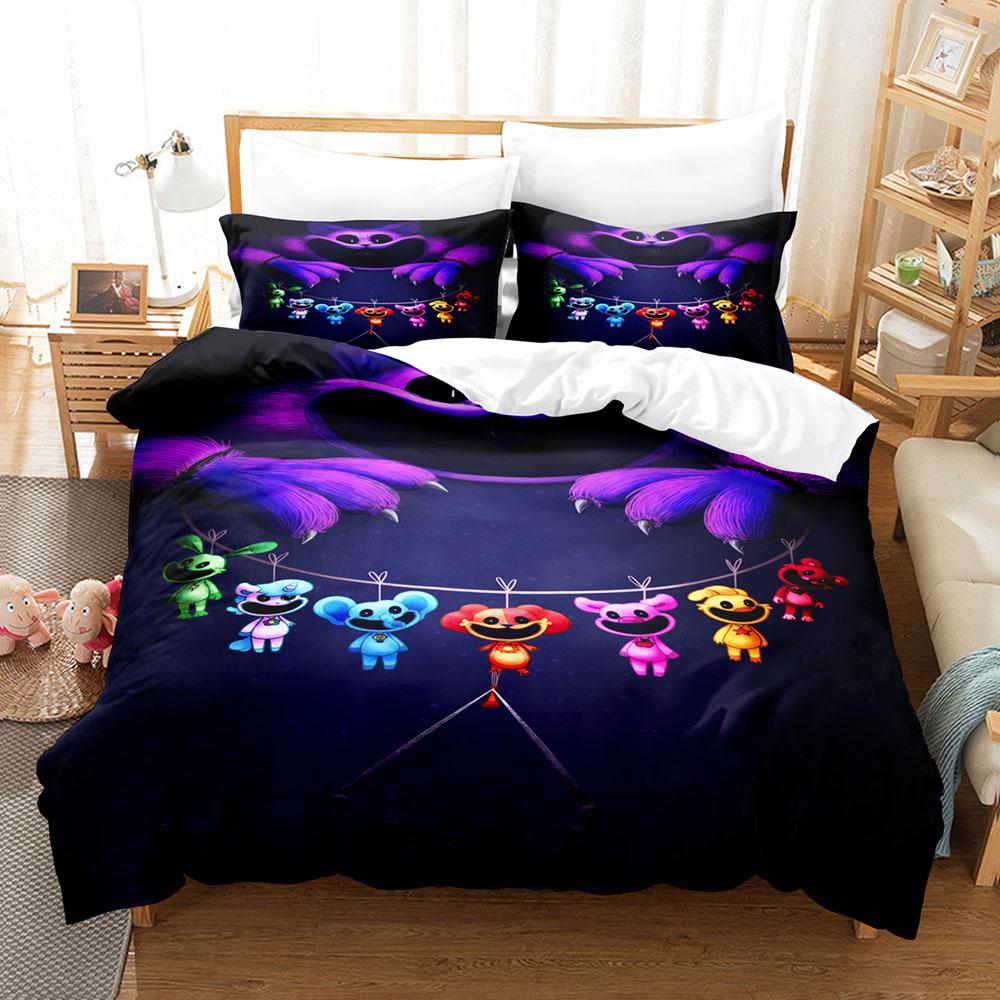 Home textile 3D printing pattern (three-piece set) single double queen quilt cover pillowcase bedding set