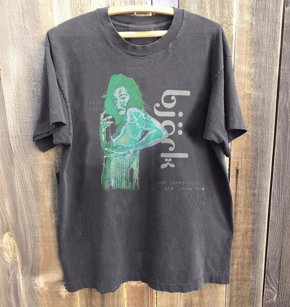 Bjork Vespertine Vintage Album Grafické Tričko Uhlově Šedé S-5XL