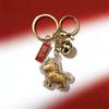 2026 Zodiac Horse Imitation Gold Foil Lucky Charm Keychain Mobile Phone Straps Phone Chain Key Ring Souvenir New Year Gift