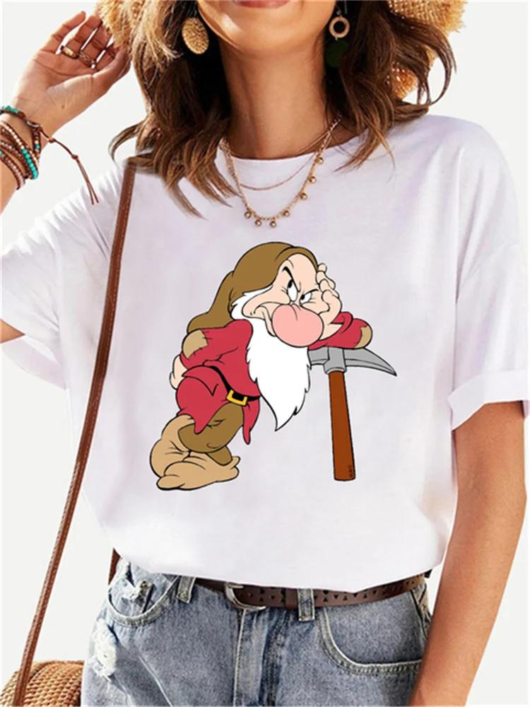 

Cartoon Unisexs Tshirt Snow White and The Seven Dwarfs Print Street Casual Loose Short Sleeve Top Unisex Cool 4XL