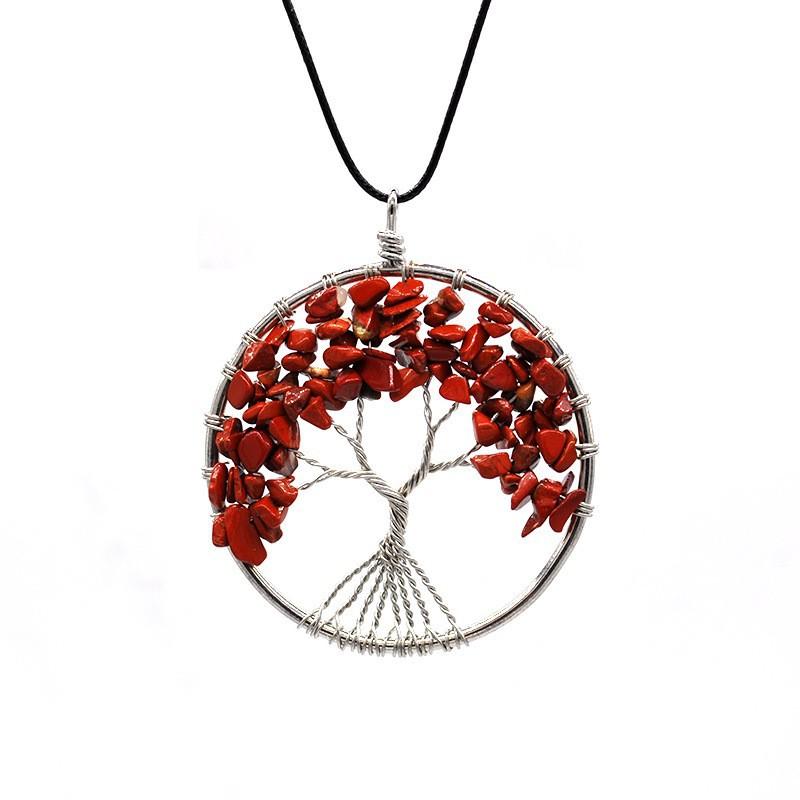 Natural Gravel Tree Of Life Necklace, Fortune Tree Root Necklace N138