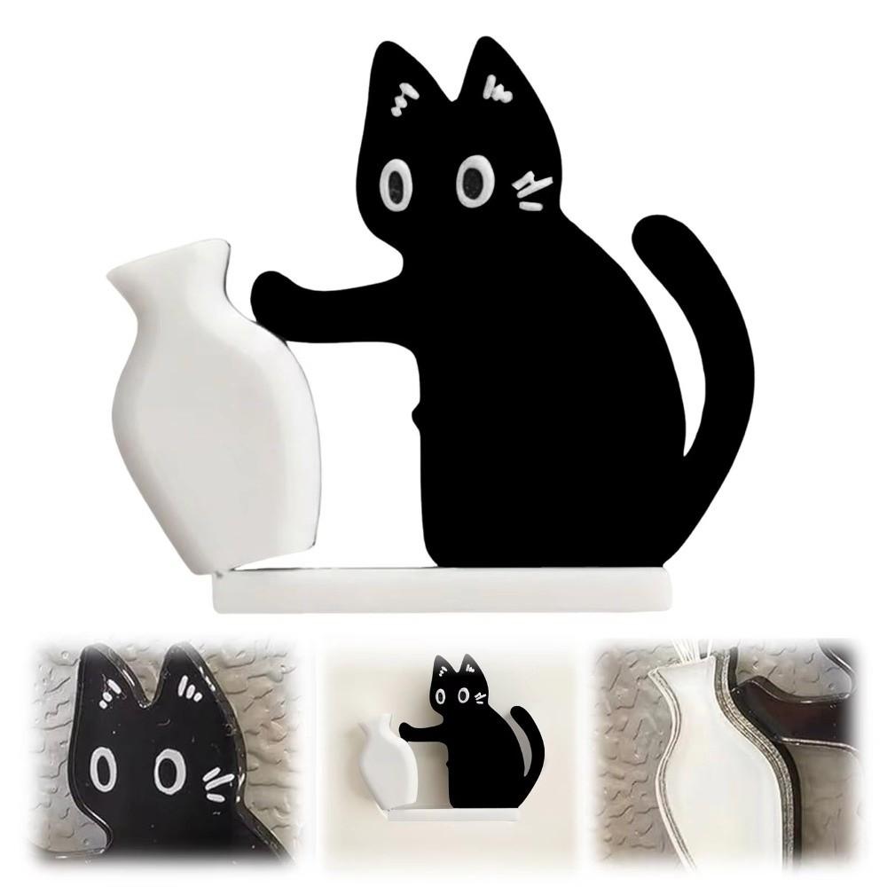 High Quality Acrylic Cat Whiskers Collection Ornaments Magnetic Cartoon Cat Refrigerator Sticker Cat Hair Storage Memorial Box