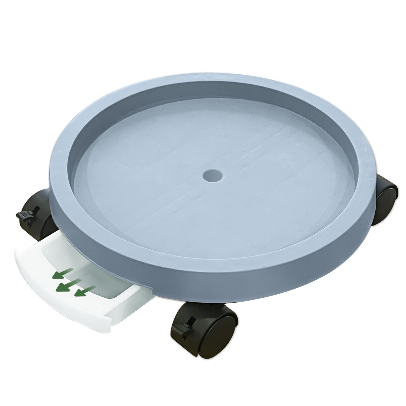 

Eize Flower Pot Stand with Swivel and Water Retention for Flower and Outer Diameter Casters, Lockable, Tray, Houseplants, Pots, Saucers, 28.6cm серый