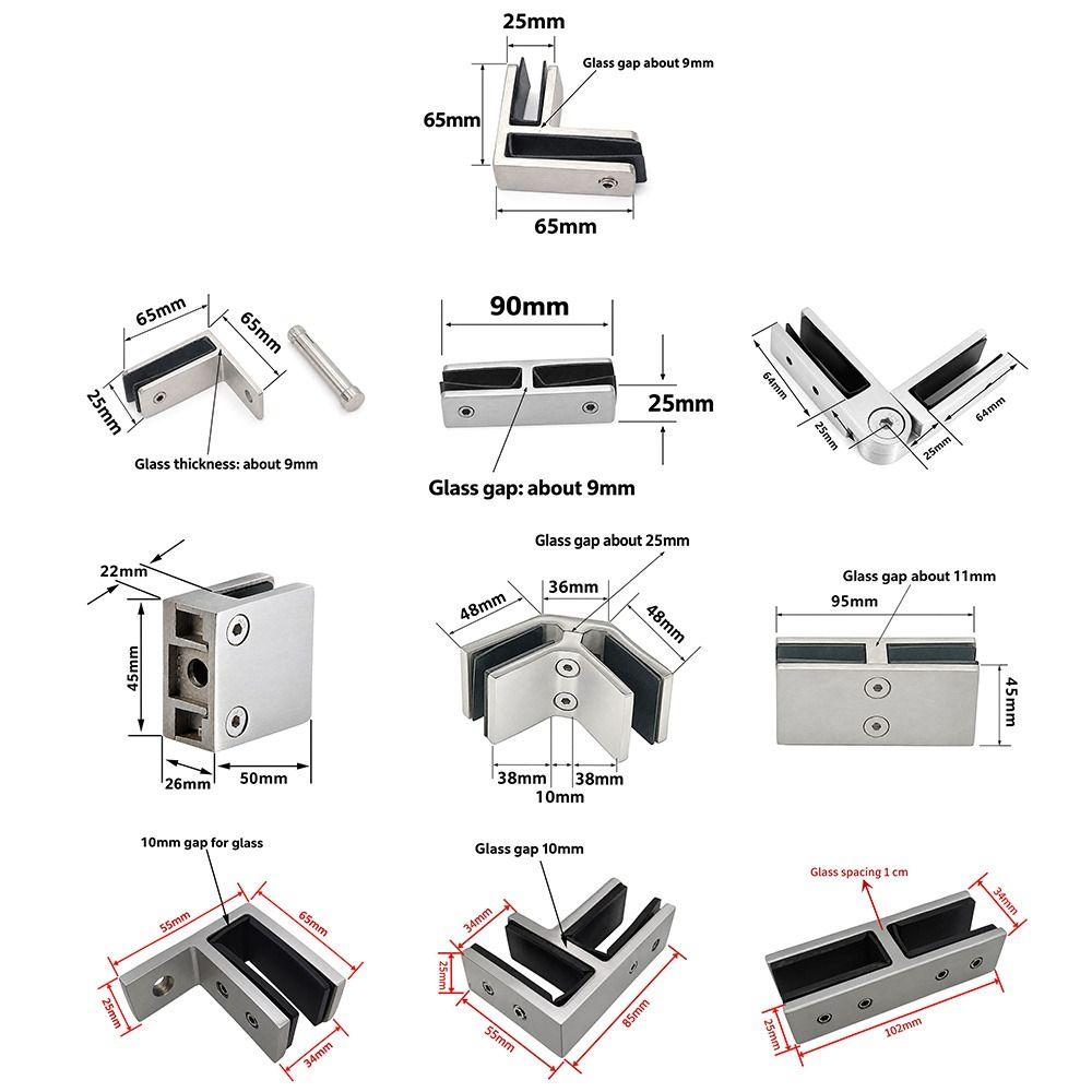 Stainless Steel Glass Clamp Clip 90 Degree Heavy Duty Glass Clip For Railing