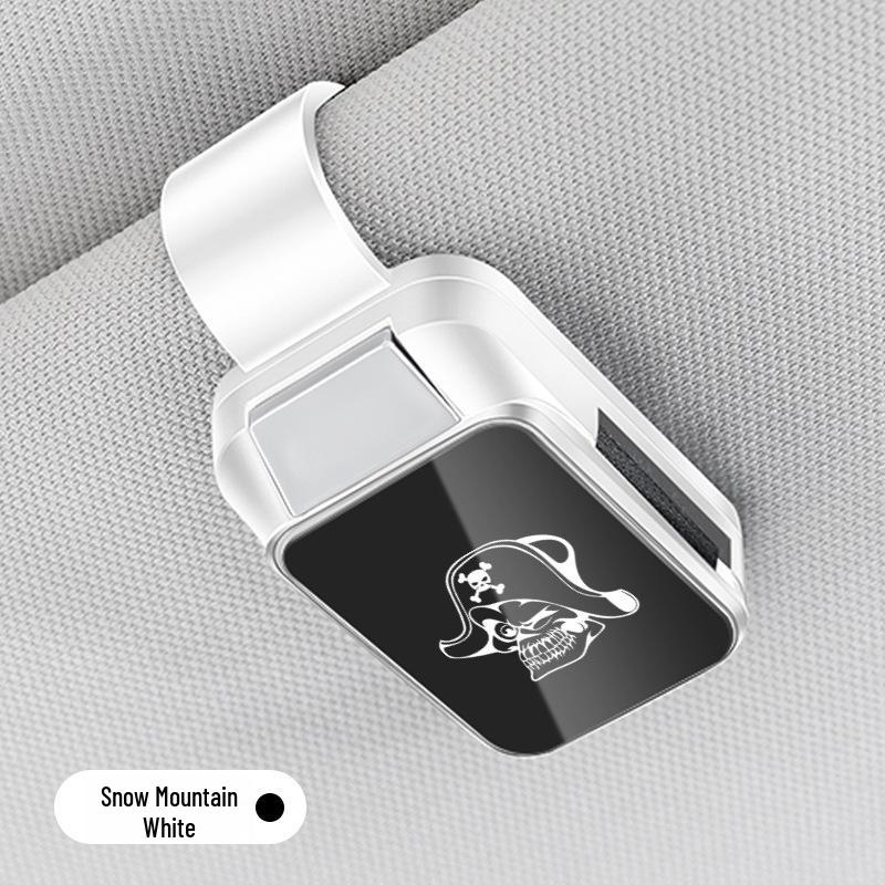 Multifunctional Skull Head Car Glasses and Ticket Sun Visor Clip