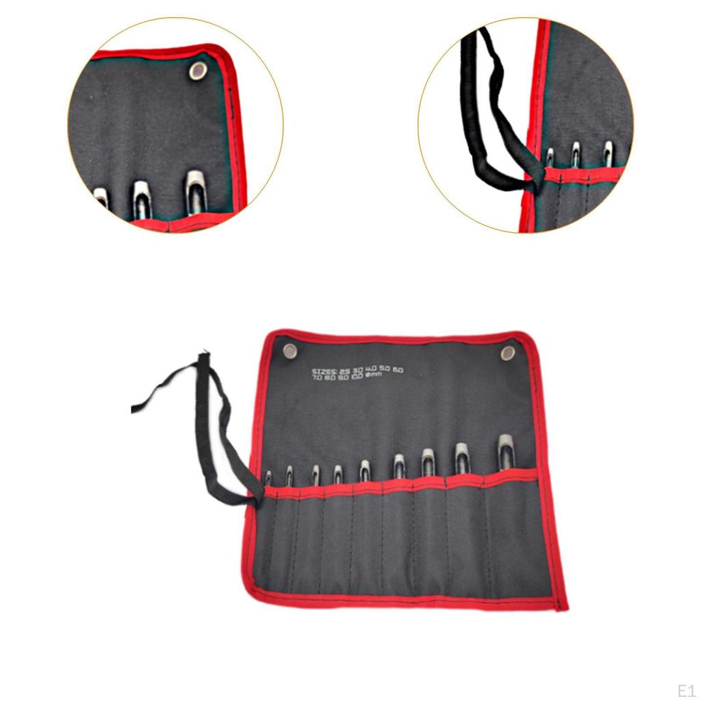 9x Leather Hole Punch Tool with Canvas Bag Precision Design Portable User Friendly 2.5mm-10mm