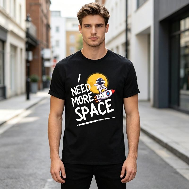 I Need More Space Graphic Tee Unisex Unisex Funny Astronaut TShirt Casual Cotton Short Sleeve Top