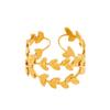 Women's Adjustable Non-fading Leaf Design Stainless Steel Finger Ring