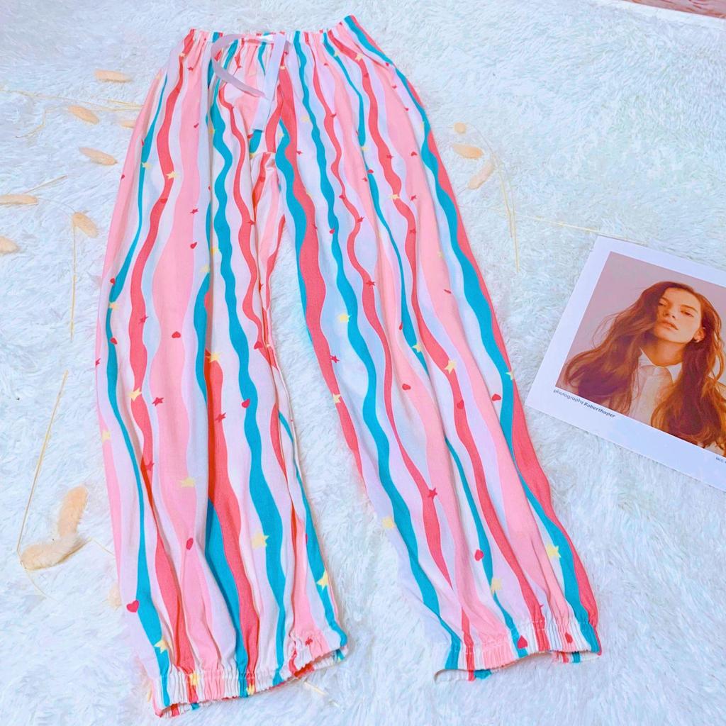 Women's Fashion Casual Flower Pattern Print High Waist Trousers Pants & Capris