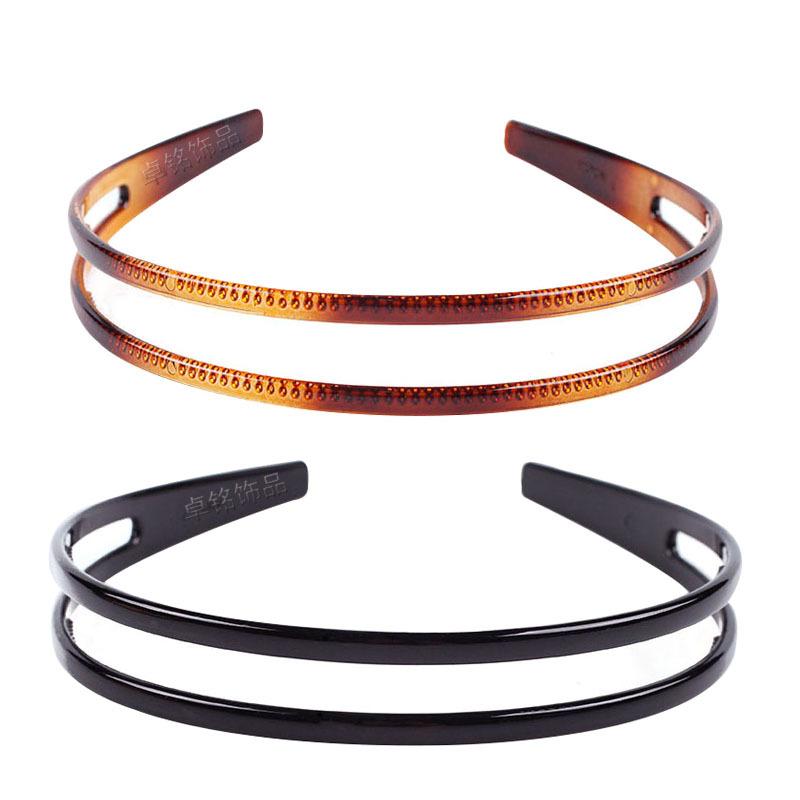 Hair Accessory Double Layered Hair Buckle Thin Headband Toothed Hair Hoop For Secure Fit Daily Wear