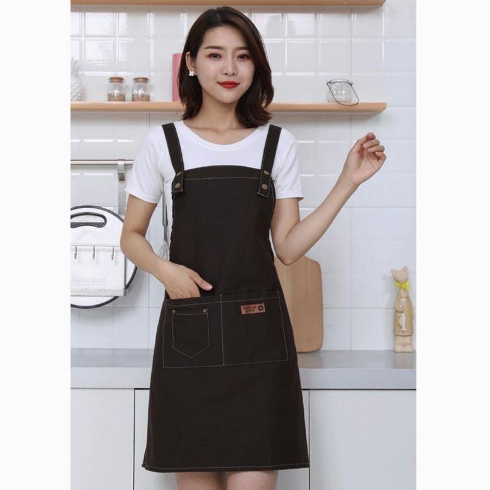 Canvas Chef Apron Waterproof Denim Apron Kitchen Sleeveless Apron  For Men Women