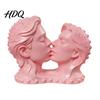 Artistic Desktop Collection 3D Printed Couple Kissing Head Sculpture White Modern Art Statue Stable Integrated Base for Living Room Bedroom,