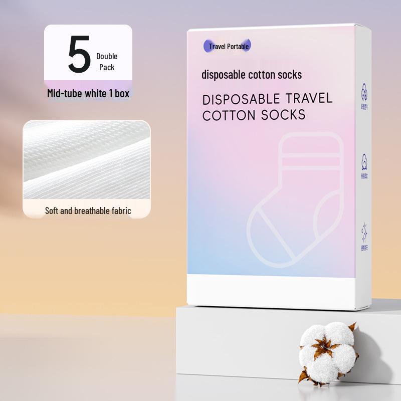 Travel Unisex Disposable Mid-Calf Socks - Wash-Free, Daily Ankle Socks for Men and Women, Perfect for Spring, Summer, and Autumn.