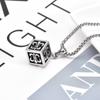 Men's Stainless Steel Box Chain Cube Pendant Necklace