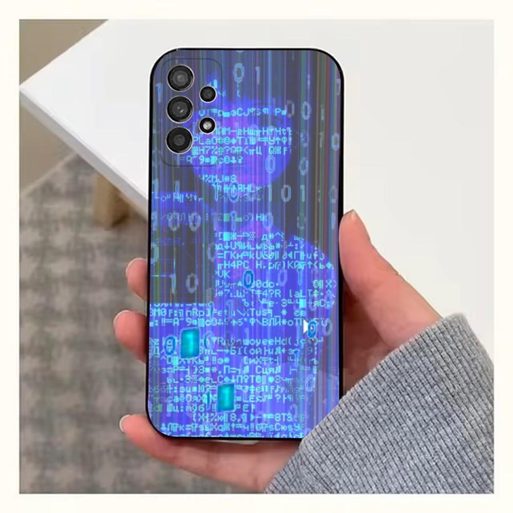E-Experiments L-Lains Anime Phone Case For Samsung S25,S24,S23,S22,S20,S21,S10,Ultra,Plus,Lite,FE,Soft Silicone Black Cover