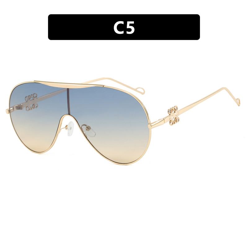 Oversized One-Piece Aviator Sunglasses, Metal Sunglasses Of The Same Style, Personalized Sunglasses.