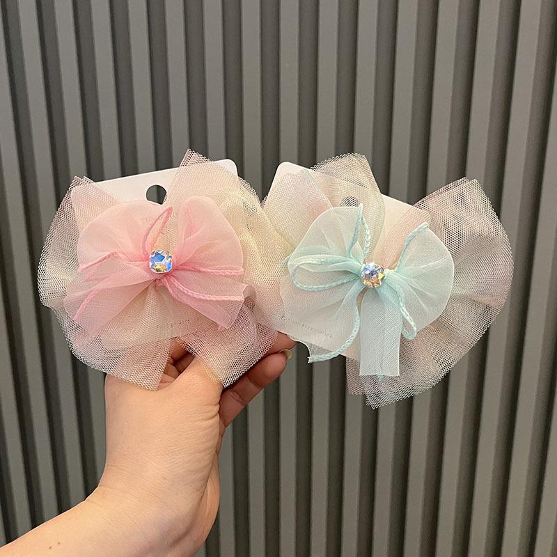 

Girls Fairy Bow Hair Clip: Mesh Princess Style Bun Accessory