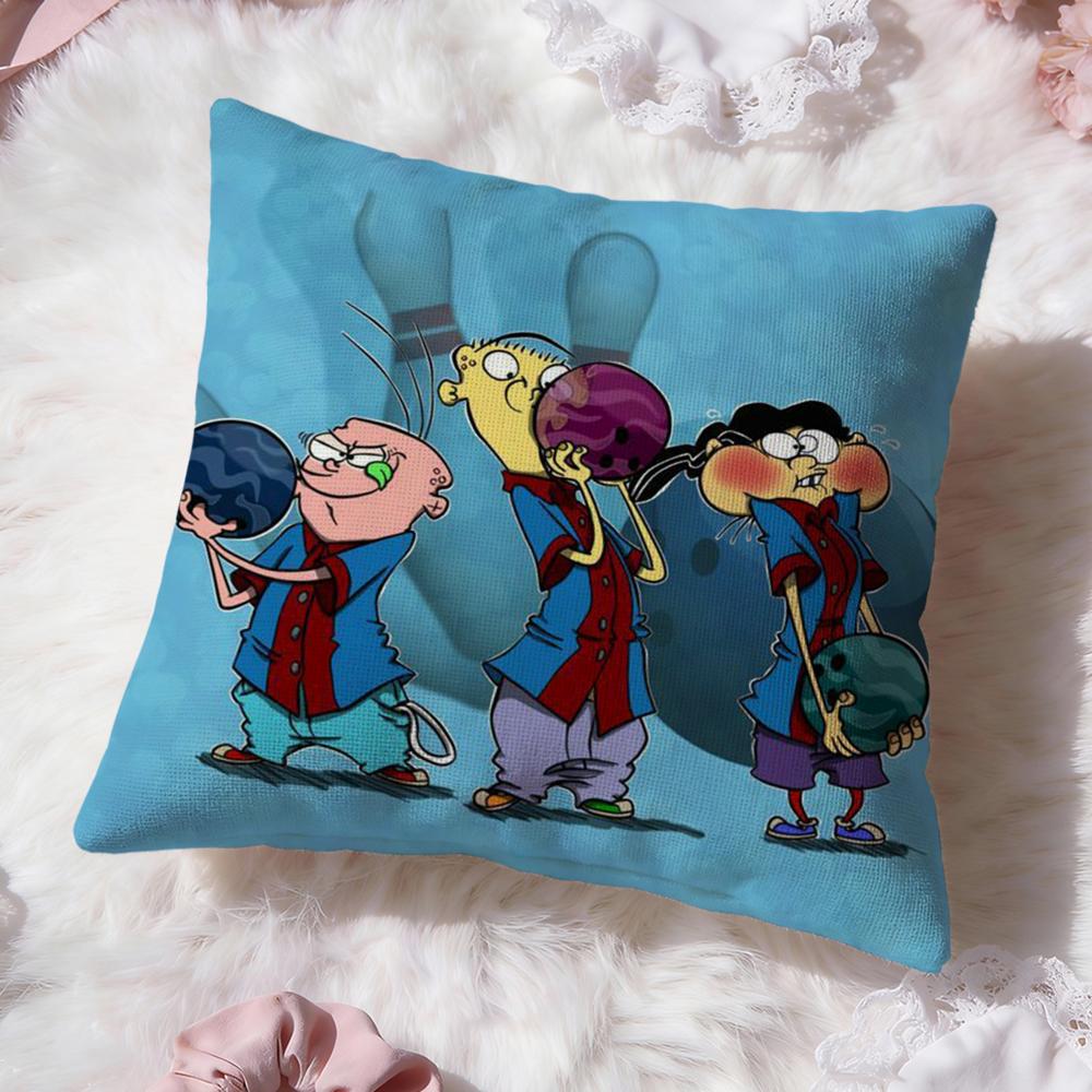 E-Ed, Edd n Eddy Cushion Cover Premium Comfort Reversible Pillow Cove -Two in One Design for Any Room & Car Interior