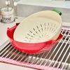 Double-layer Draining Basket Plastic Fruits Vegetable Wash & Drain Basket, Storage Basket, Multi-layer Stackable for Kitchen