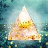 Golden Lotus Flower Orgonite Pyramid