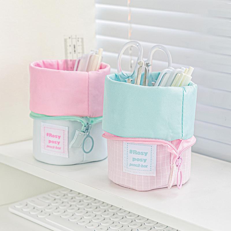 Milky Box Pokrowiec na ołówki i długopisy Kontrastowy składany stojak z uchwytem na długopisy Kieszonkowy woreczek do przechowywania na stole Szkolny